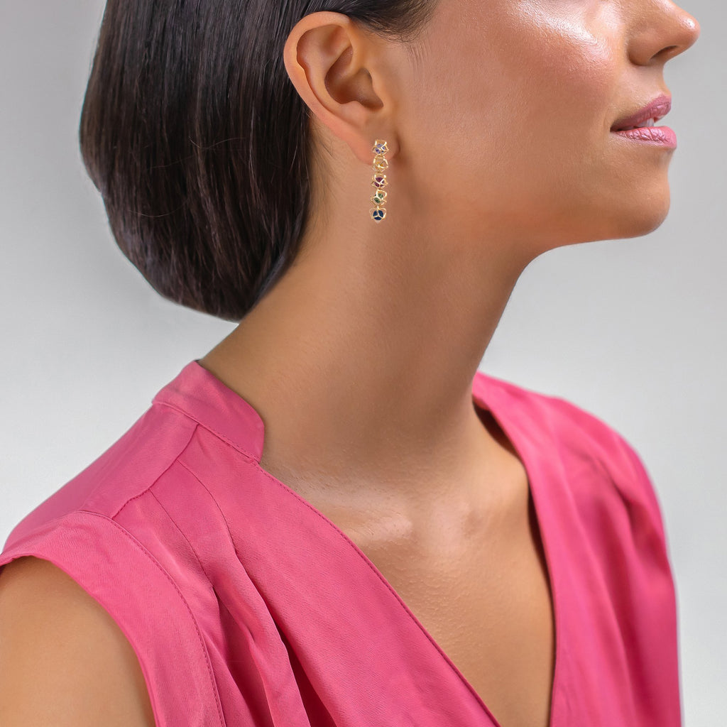 Designer earrings EMBRACE MONTREAL LEAVES 5-Star Earrings - Boltenstern